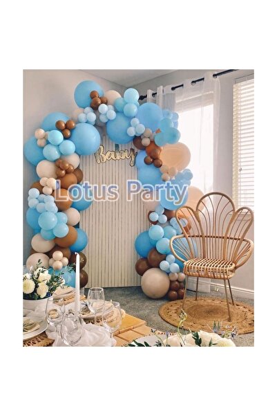 LOTUS PARTY 80 Pieces - Baby Shower Themed Balloon Chain Set ( Blue - Nude - ...