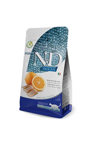 N&D Ocean Tahılsız Ringa Balık Ve Portakal Yetişkin Kedi Maması 5 Kg