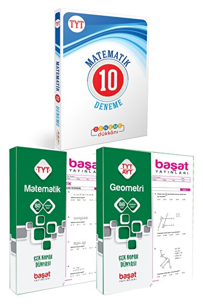 Başat Yayınları Deneme Dükkanı Tyt Matematik 10 Deneme + Başat Çek Kopar Yapr...