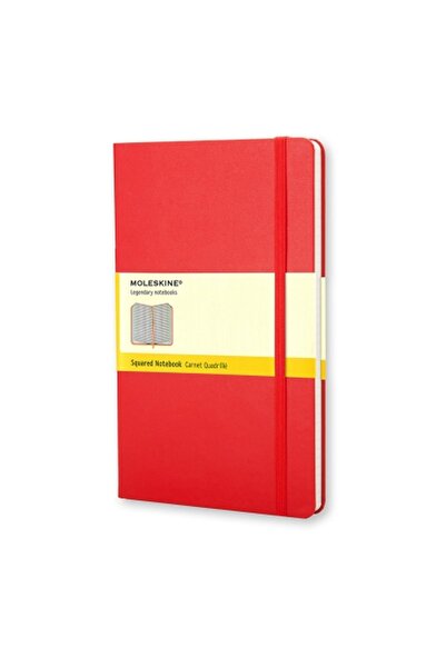 Moleskine Cep Boy Kırmızı Sert Kapak Kareli Defter 192 Sayfa