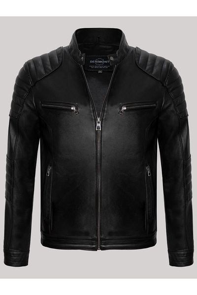 Derimont's Genuine Lambskin Black Men's Leather Coat Leon Leather Jacket