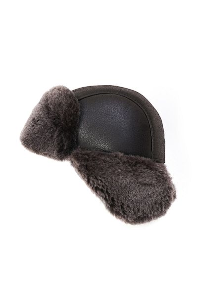 Mumcu's Leather Unisex Brown Genuine Leather Pilot Cap