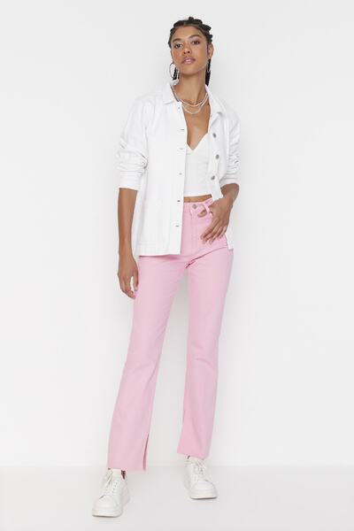 Trendyol Collection Τζιν με ροζ σκίσιμο
