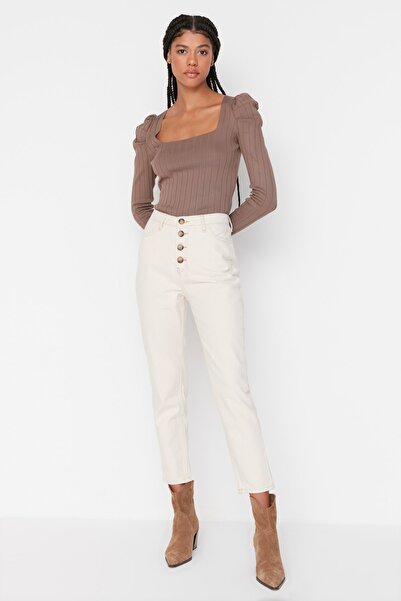 Trendyol Collection Jeans - Beige - Mom