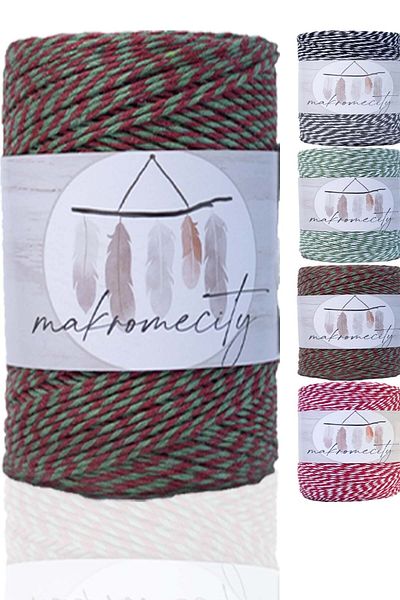 Makromecity Green Red Gift Packing Rope 200 Meters Martentica Rope