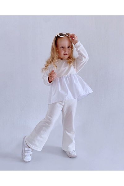 Le Petite Sole Girl's Ecru Cozy Tracksuit Set
