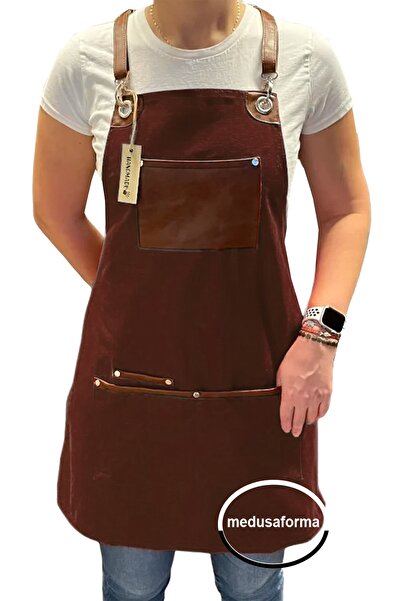 medusaforma Çapraz Askılı Mutfak Önlüğü Master Şef Cafe Restaurant Chef Garso...