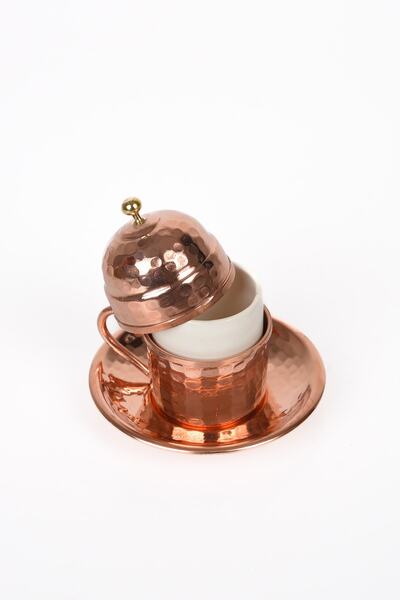 DMT COPPER HOME فنجان قهوة تركي عثماني نحاسي مفرد