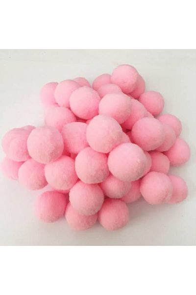 damlakids Pink Soft Plush Pompom 100 Pieces 2 cm – Pompom