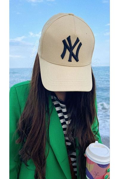 Goldmine Unisex Baseball Nyc Hat Cream - Μαύρο