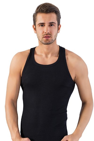 LÜXDRM Economic Pack of 5, 100% Cotton, Rib & Camisole, Cross Back, Men's Athlete 1008