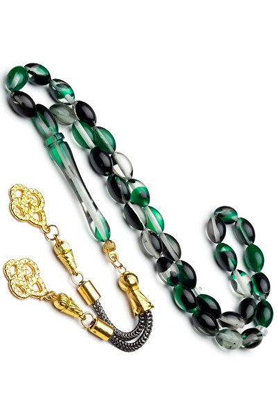 OTTOTESBİH Cadou pentru bărbați, culoare verde, negru, pulbere de filtrare, mărgele de rugăciune din chihlimbar