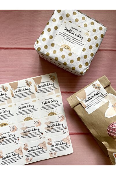 Hayal.kirtasiyesi Bohemian Small Business Thank You Sticker 5x6 Cm 20 Pieces Women Entrepreneur Labels,