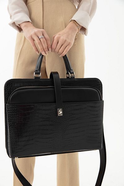 Sevinç Unisex 13" Μαύρη τσάντα φορητού υπολογιστή χαρτοφύλακα