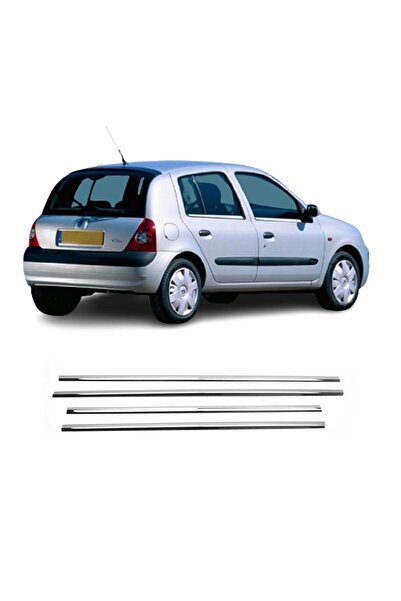 BLUEOTO Renault Clio 2 Hb Uyumlu Krom Cam Çıtası 1999-2006 4 Parça Paslanmaz ...