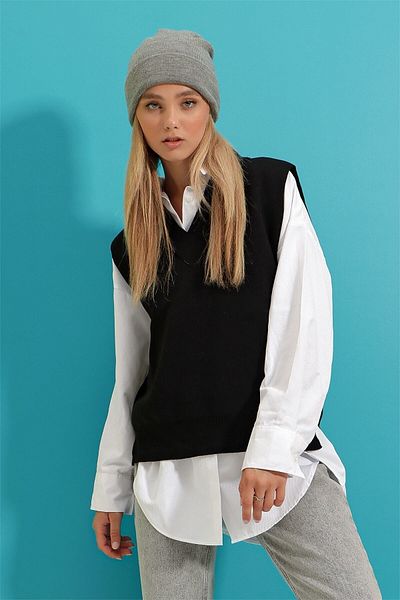 laughs Women's V-Neck Sweater Knitwear Blouse Blz9891