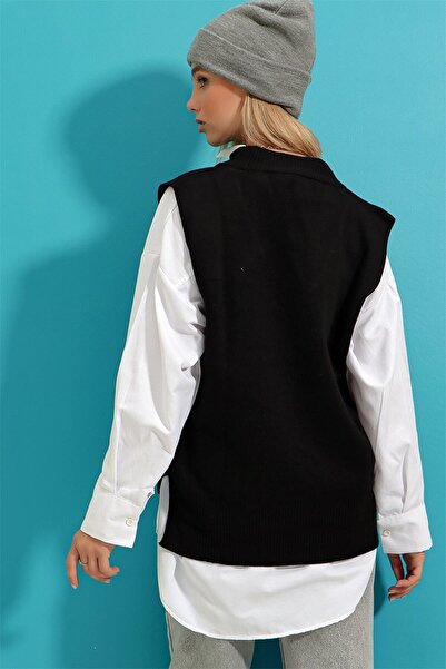 laughs Γυναικεία Πλεκτά Μπλούζα με V λαιμόκοψη Blz9891