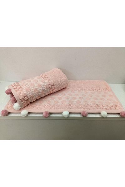 Kardelen 100% βαμβακερή μαλακή πετσέτα - Pompom Dowry Hand Face