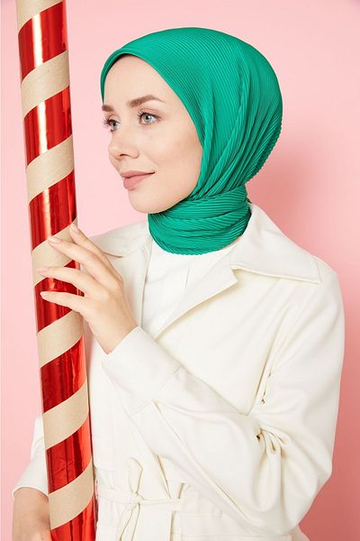 Levidor Γυναικείο φουλάρι Benetton Green Pleated