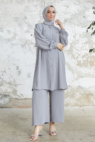 InStyle Arfa Ayrobin Casual Set mit Knöpfen - Grau