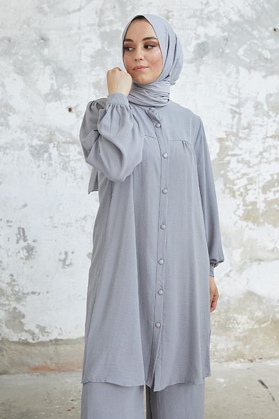 InStyle Arfa Ayrobin Casual Set mit Knöpfen - Grau
