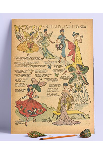 Buka Shops Kelebek Modası Duvar Posteri Dev Boy 45x30 Cm