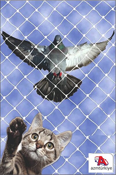 Azmtürkiye Kuş Filesi 1,5x6 Metre Balkon Sera Kuş Kedi Güvercin Önleme Ağı