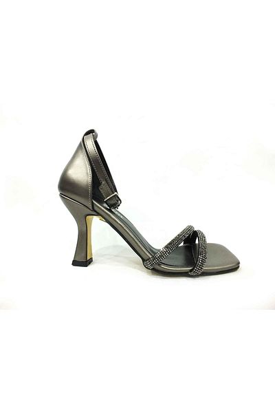 Çarıkçım Stoned Heeled Women's Shoes Platinum 114 521
