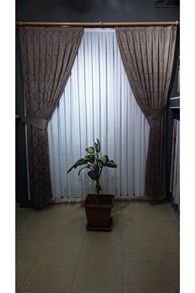 dolunay perde 5926 Kdk Damaks Desen Tül Fon Perde