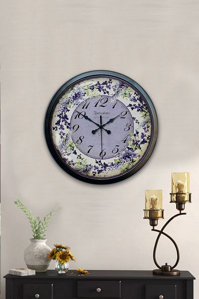 Kasva Concept Gift 40 cm Black Metal Yorticalture Wall Clock
