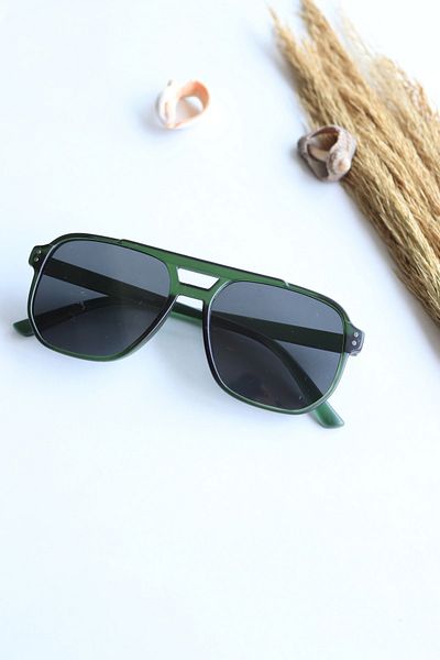 LOOKUP Sunglasses Unisex New Fashion Green Frame Black Glass Uv400 Protected Vintage Retro