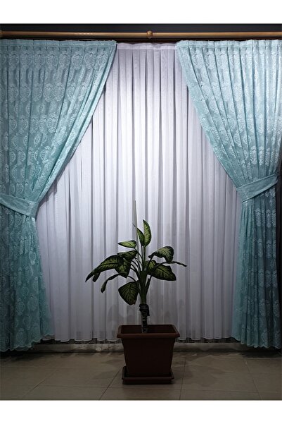 dolunay perde 5926 Kdk Damaks Desen Tül Fon Perde