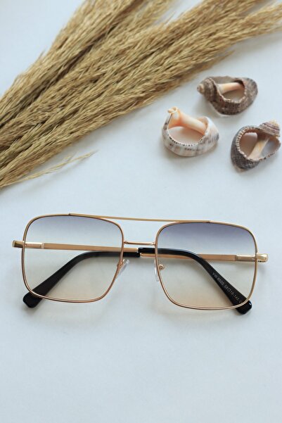 LOOKUP NEW ألينا للجنسين إطار مستطيل ذهبي مربع انتقالي Uv400 نظارات شمسية للم...