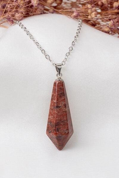 must my Kırmızı Jasper Taşı Sarkaç Pandül Kolye