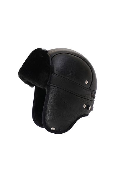 Mumcu's Leather Furry Leather Winter Pilot Hat
