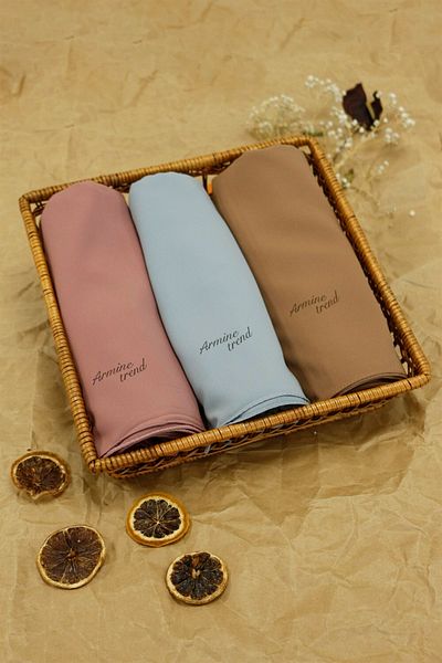 Armine Trend Medina Silk Shawl - Set of 3 - Atsmıs-1009-1031-1036