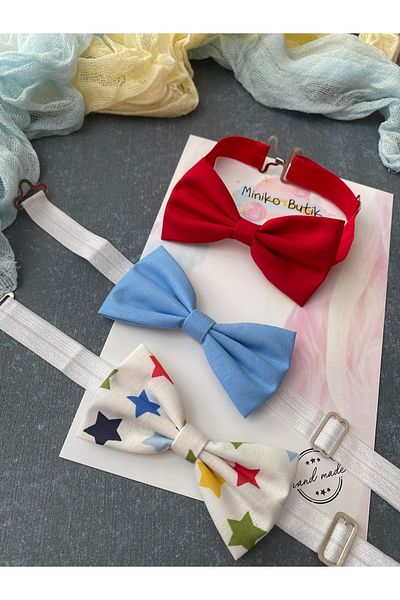 Miniko Butik Star Patterned 3-Piece Children's Bow Tie Set