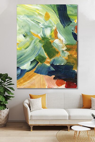 idora Yeşil Yağlı Boya Görünümlü Kanvas Tablo 70x100