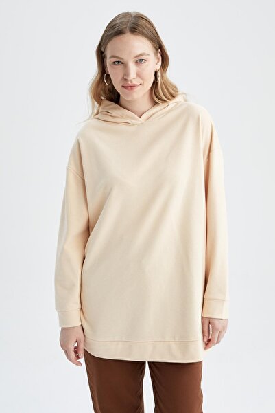 DeFacto Relax Fit Kapüşonlu Sweatshirt Tunik