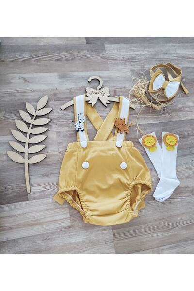 Feriatolye Safari Hayvanlari Konsepti Aslan Kaplan Zebra Figürlü Salopet