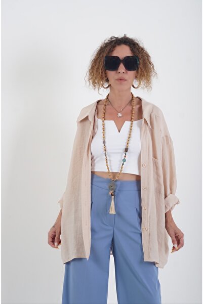 Zelish My Sister Stone Off-Shoulder Oversize Shirt