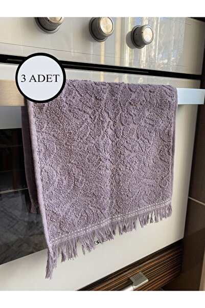 by ballı biocotton Mutfak Havlusu 3lü Set Jakarlı Püsküllü %100 Pamuk Şık Tasarım 30x50