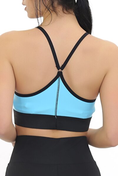 Adeniz Women's Turquoise Cross Thin String Supported Sports Bra