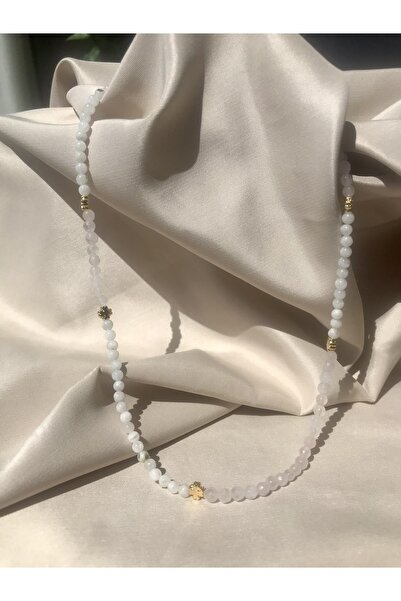 Doğaltaş Aytaşı-pembe Kuvars Kolye