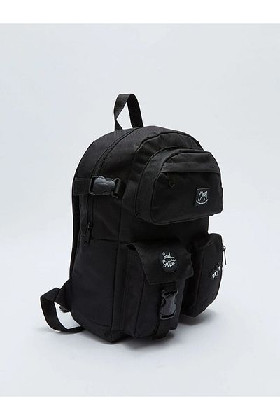 LC Waikiki ACCESORII LCW Rucsac pentru fete cu buzunare multiple cu imprimeu etichetă