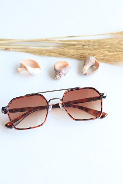 LOOKUP NEW Henry Unisex Leopard Square Rectangle UV400 Brown Sunglasses
