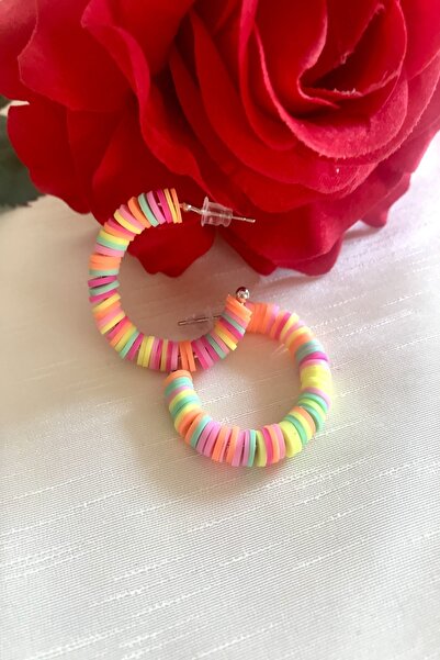 alsaccessories Multicolored Hoop Model Fimo Earrings