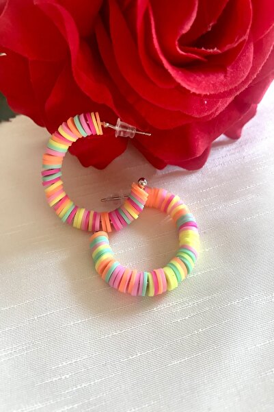 alsaccessories Multicolored Hoop Model Fimo Earrings