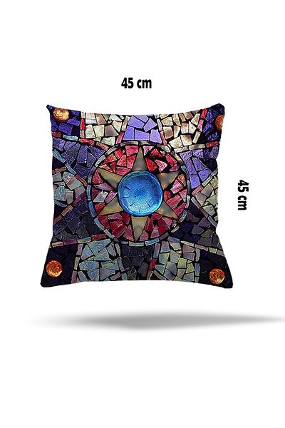 on the clouds Față de pernă ascunsă cu fermoar cu model de marmură colorată cu mozaic geometric