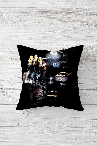 on the clouds Ethnic Black Women One Side Printed Hidden Zipper Pillowcase Throw Pillow Seat Pillow Case